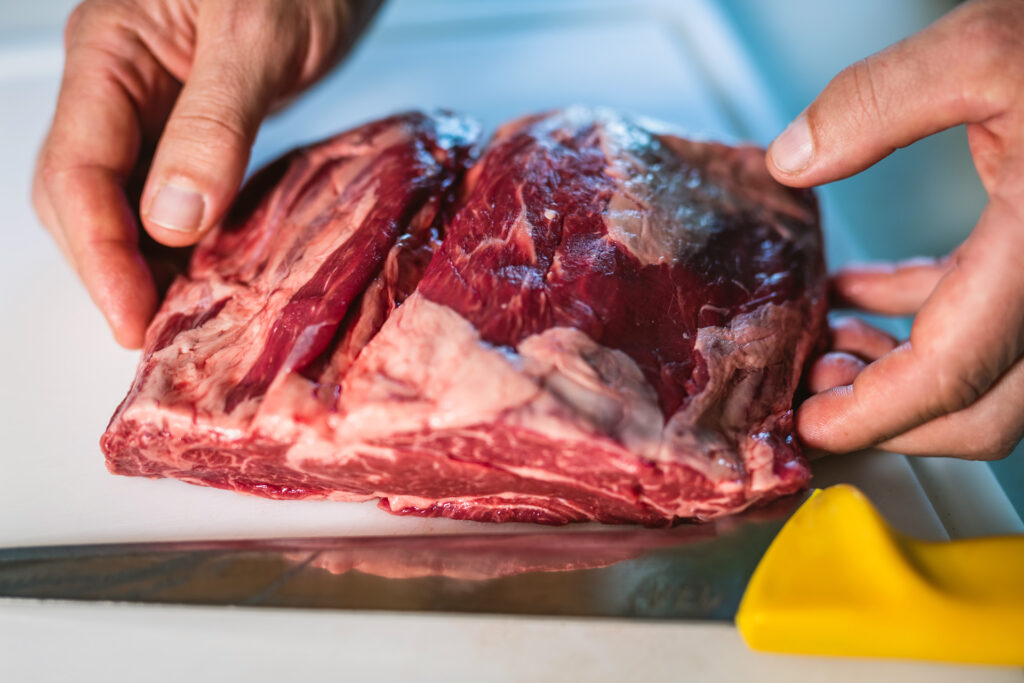 Fleisch in den Händen